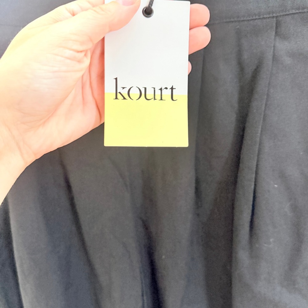 Kourt Black Two Piece Set Square Neck Crop Top and Wide Leg Pants NWT Size M - Picture 6 of 13